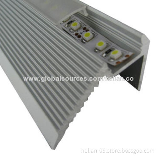 Anodized Aluminum LED Profile for Stairs Lighting with PMMA/PC Diffusers